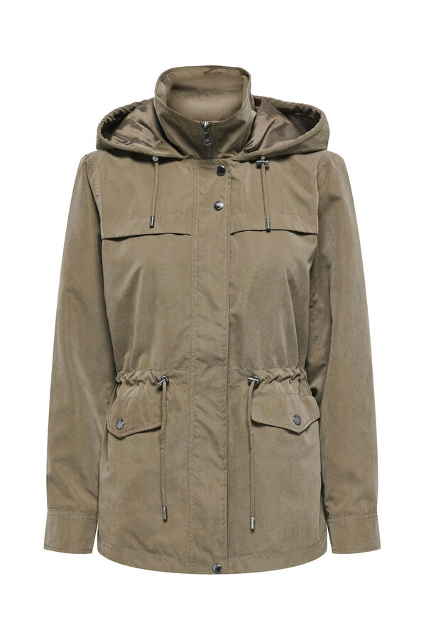 Only Kurzer Parka mit Kapuze Grau