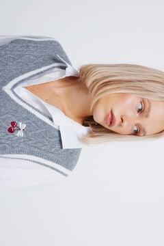 Springfield Gilet en tricot brod&eacute; de en maille