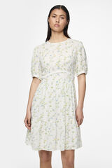 Pieces Short closed neck dress white