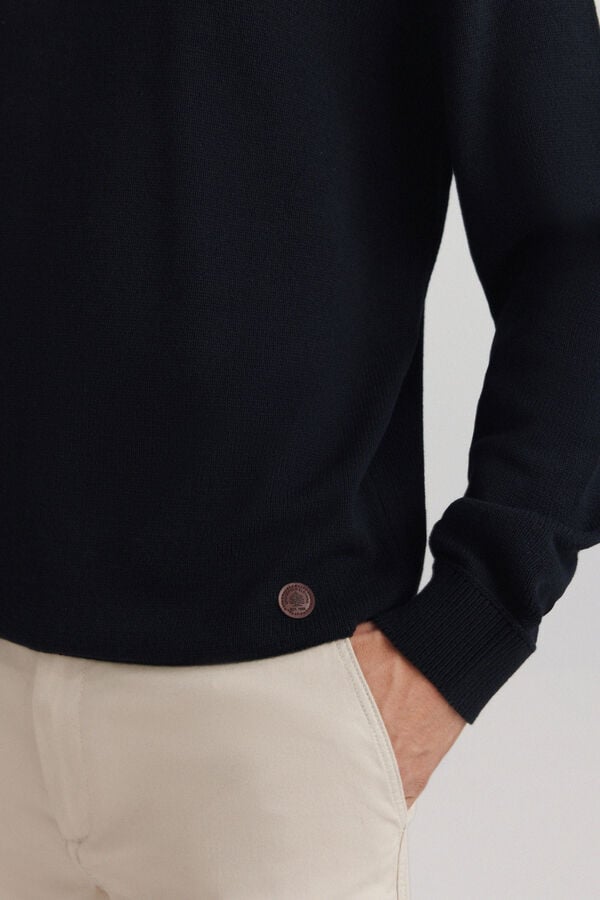Springfield Pull uni double effet bleu