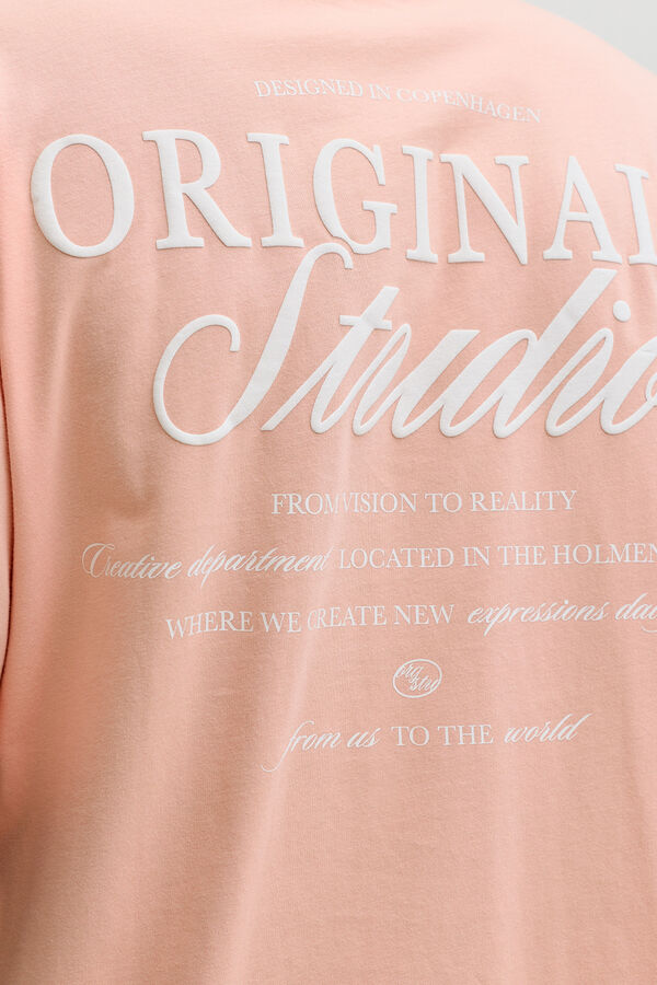 Jack & Jones Camiseta oversize backprint rosa