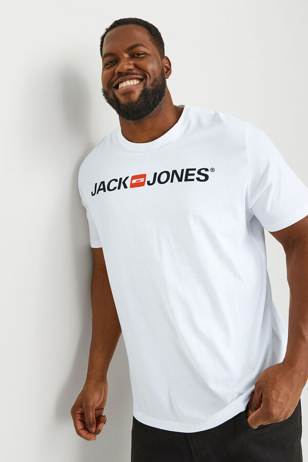 Jack & Jones PLUS Basic logo T-shirt  white