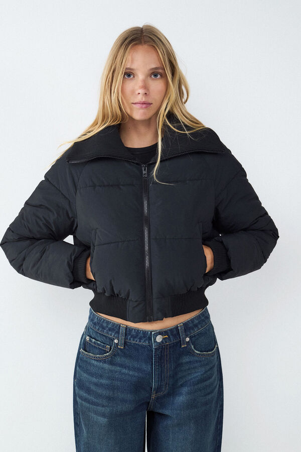 Balmohk Abrigo puffy cropped negro