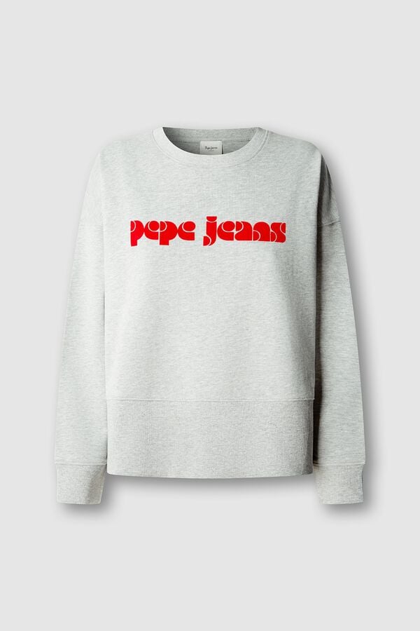 Pepe Jeans Sudadera de cuello redondo logo gris