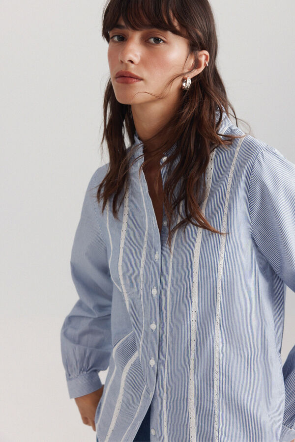 Springfield Romantic ruffle shirt blue