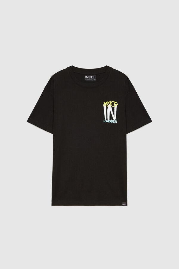 Springfield T-Shirt mit Urban-Print schwarz