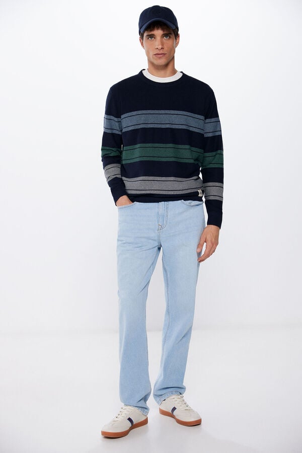 Springfield Coloured striped jumper navy