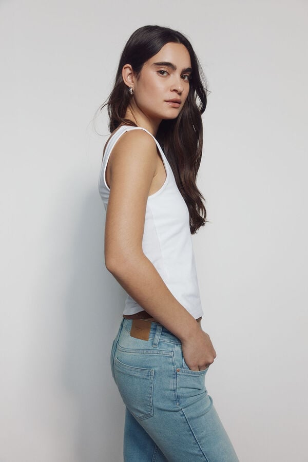 Springfield Jeans cintura m&eacute;dia flare  azul