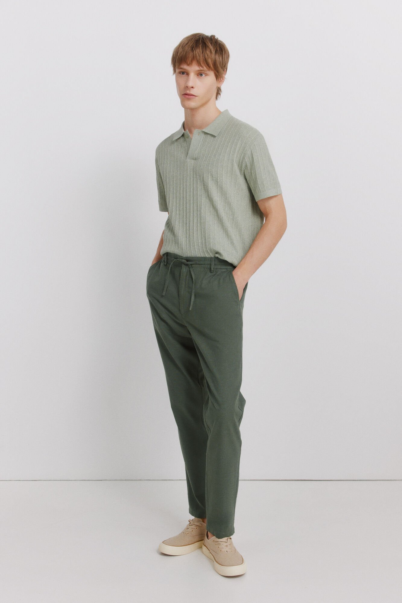 Springfield Linen comfort fit chinos