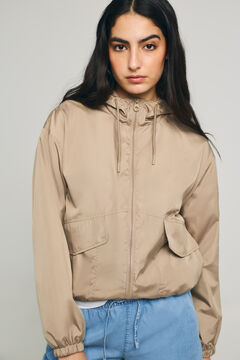 Only Chaqueta con capucha beige