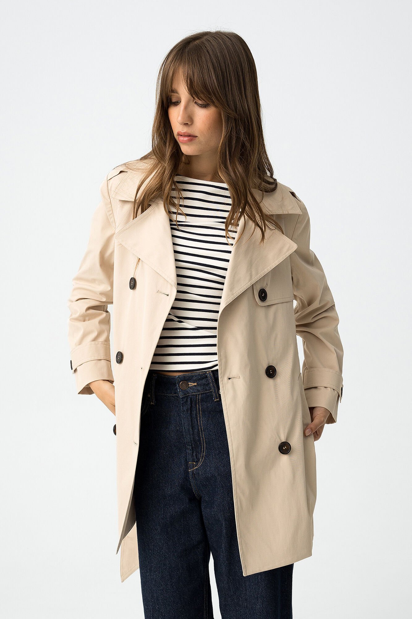 Tiffosi Gabardina regular com cinto