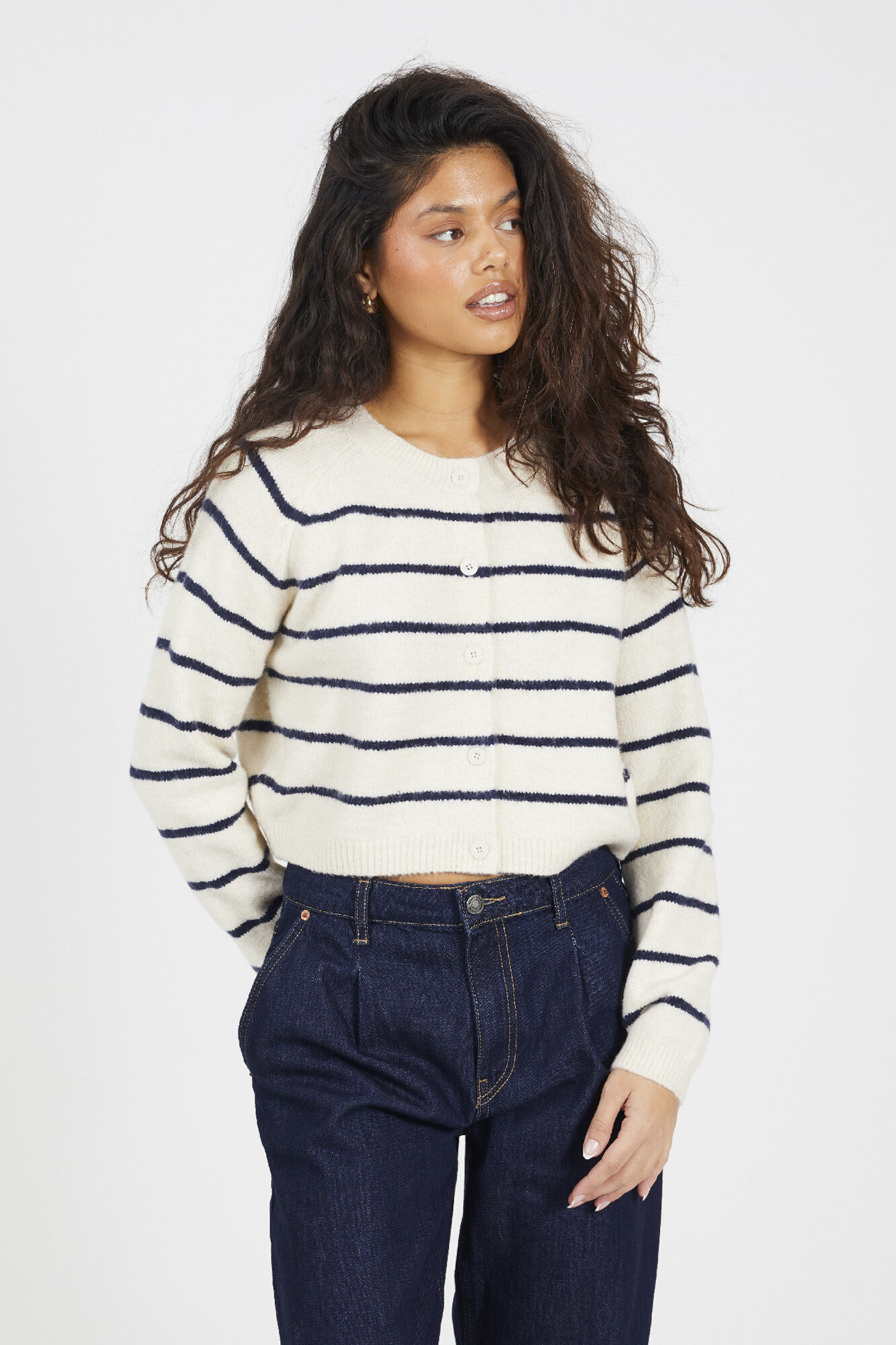 Brave Soul C&aacute;rdigan de punto a rayas