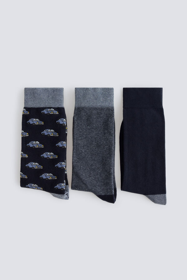Springfield Blue 3-pack long socks blue
