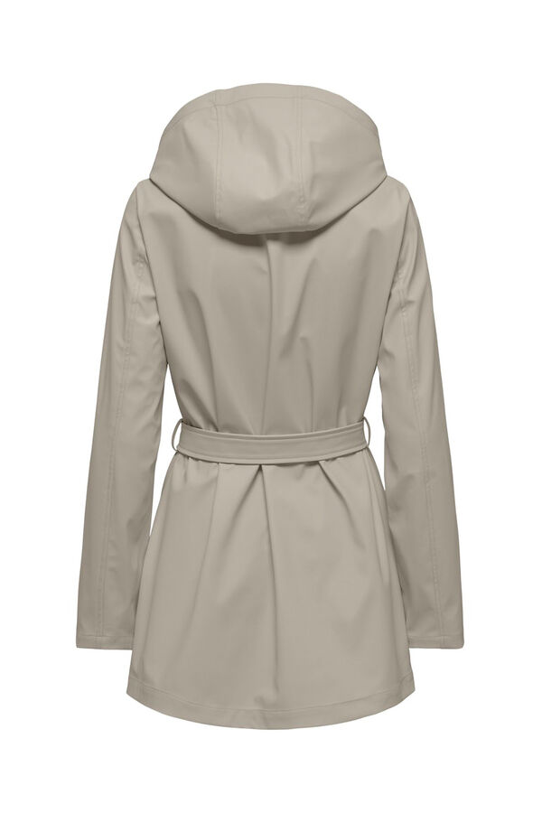 Only Hooded raincoat brown