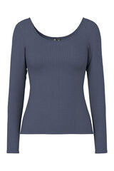 Pieces Top manga comprida azul