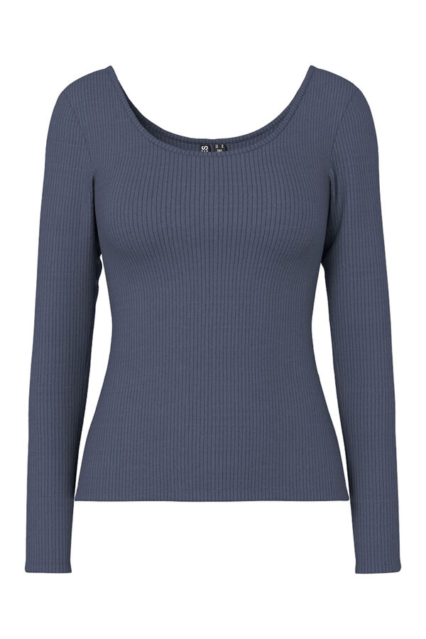 Pieces Top manga comprida azul