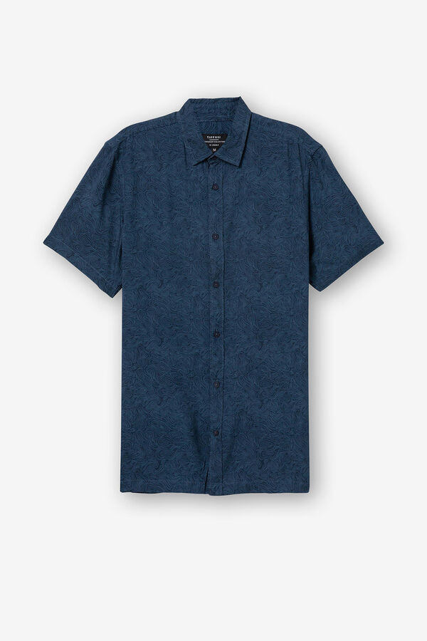 Springfield Relaxed Fit Printed Shirt plava