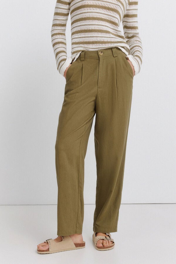 Springfield Linen trousers printed
