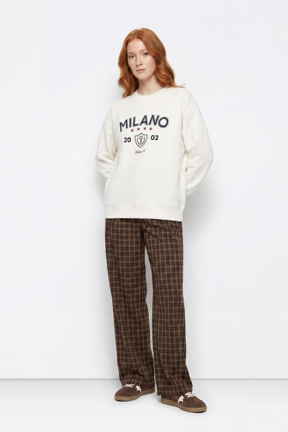 Pantalón ancho cuadros