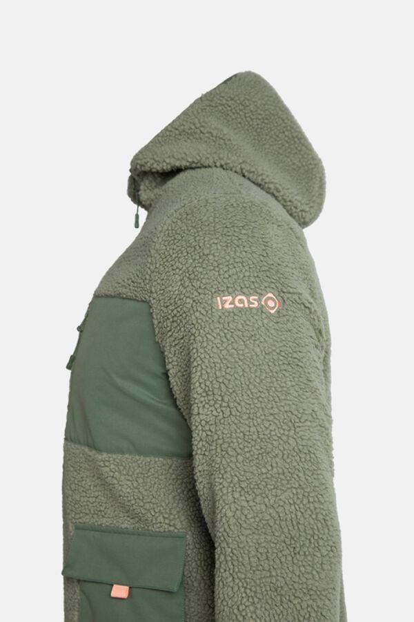 Izas Faux shearling hooded jacket beige