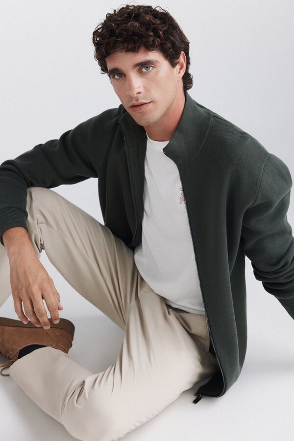 Springfield Zip fastening Milano cardigan green