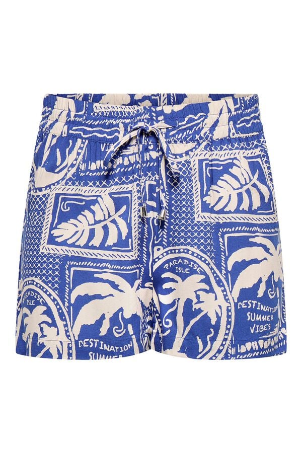 JDY Short fluido estampado azul