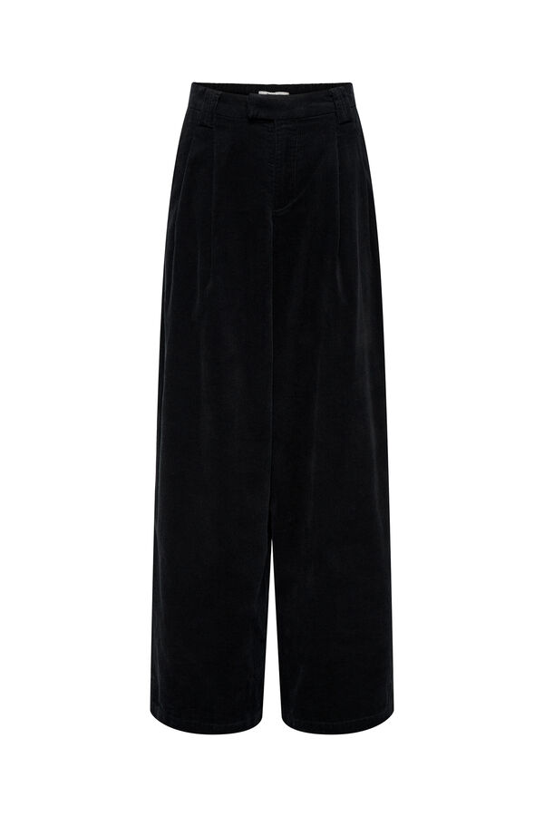 Only Pantal&oacute;n wide leg de pinzas negro
