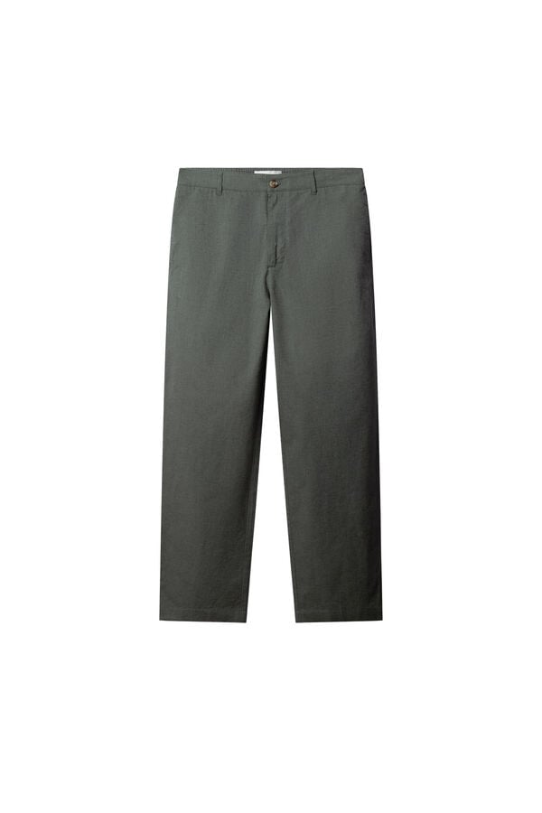 Springfield Linen straight fit trousers beige