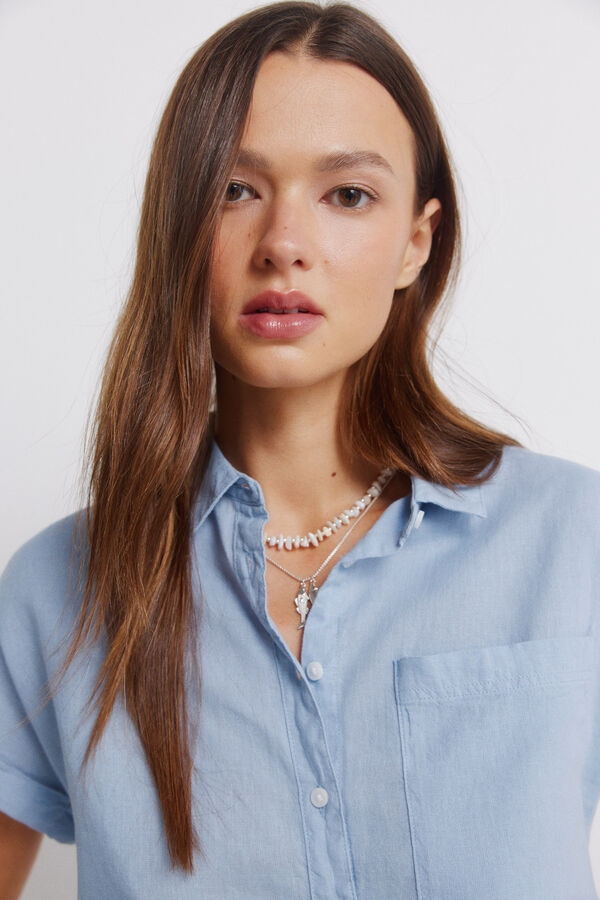 Springfield Cotton short sleeve shirt blue