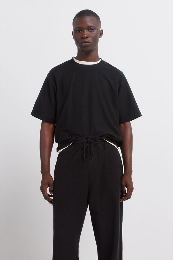 Springfield Straight jogger trousers black