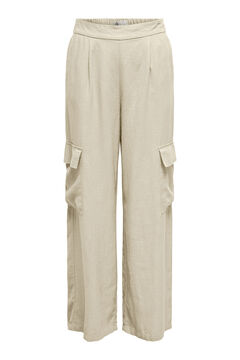 Springfield Linen cargo trousers gray