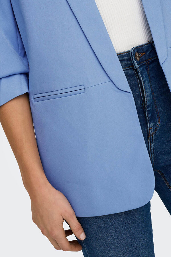 Springfield 3/4-length sleeve blazer with lapels bluish