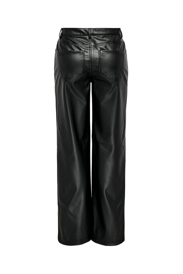 Only Wide-leg faux leather trouser black