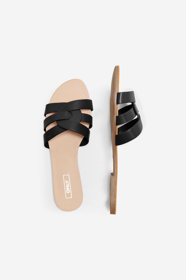 Only Sandalia plana negro