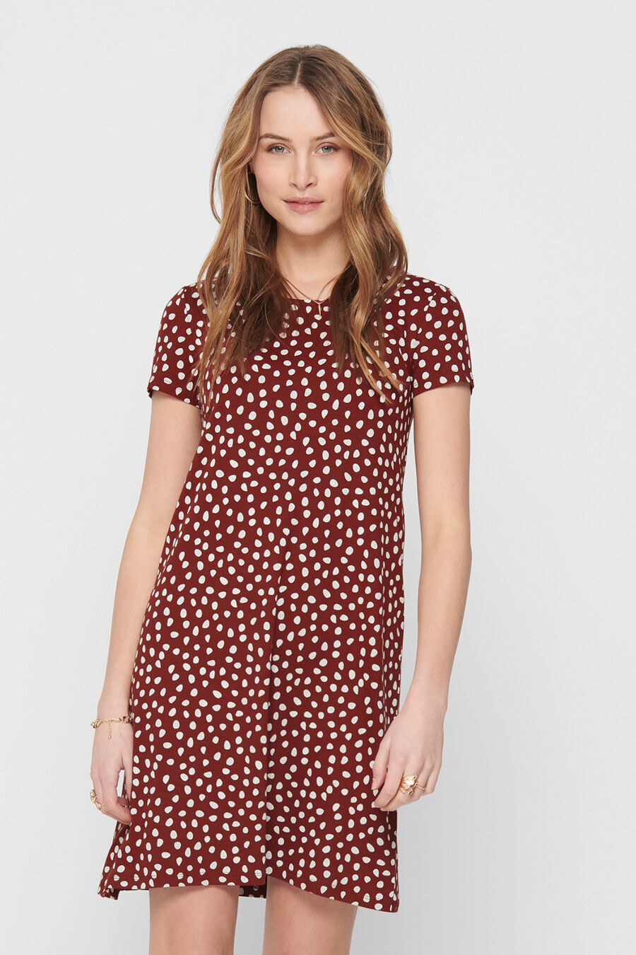 Vestido corto manga corta