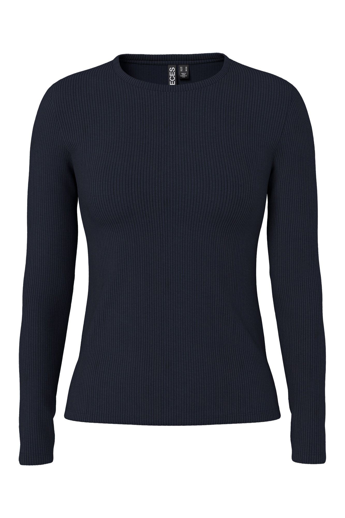 Pieces Langarm-Rippstrick-T-Shirt