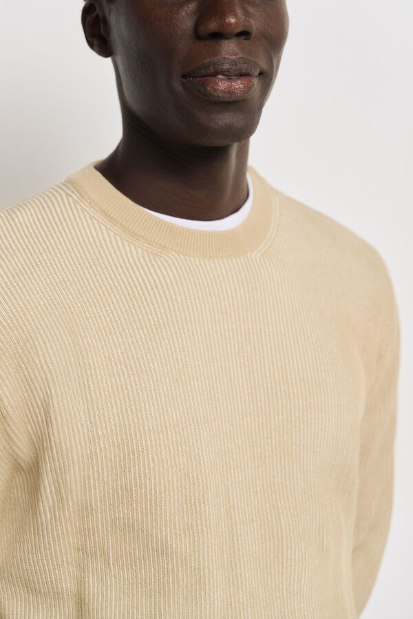 Springfield Two-tone textured jumper medium beige