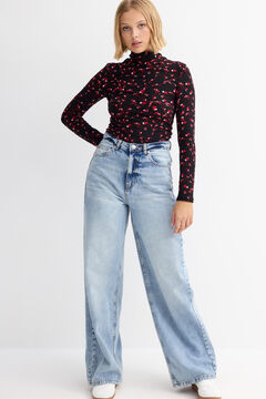 Inside Camiseta Cuello Alto Con Estam blanco