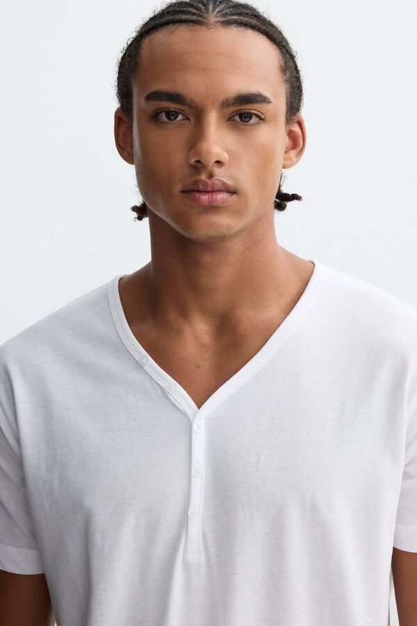 Inside Camiseta con botones blanco