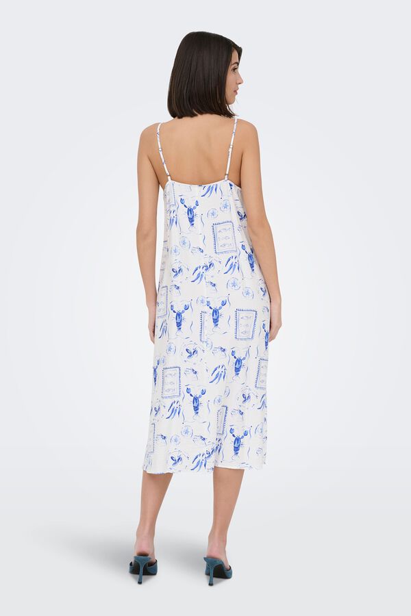 JDY Printed midi dress white