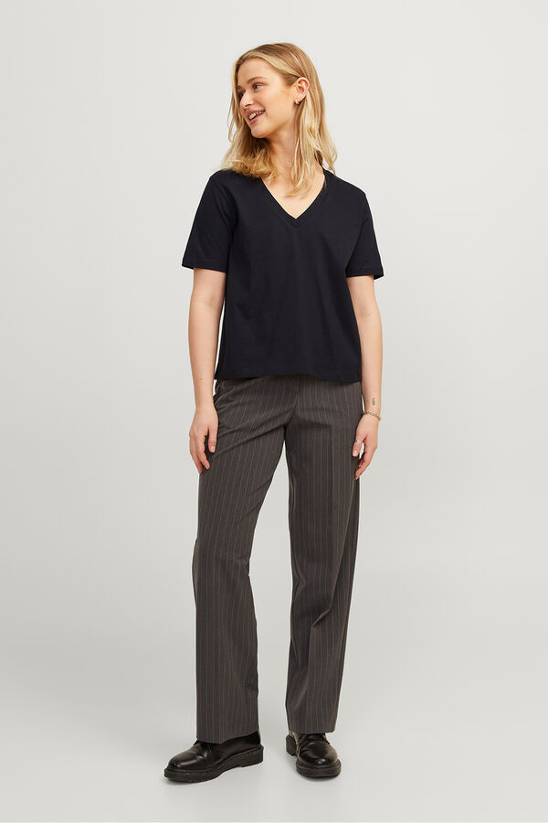 Jack & Jones Camiseta cuello pico negro