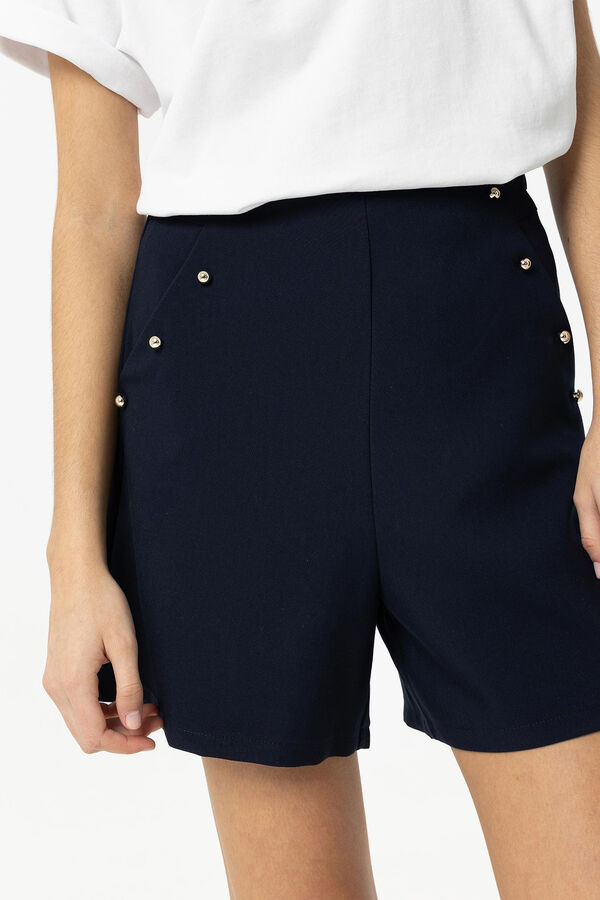 Springfield Bermuda shorts with appliqués tamno plava
