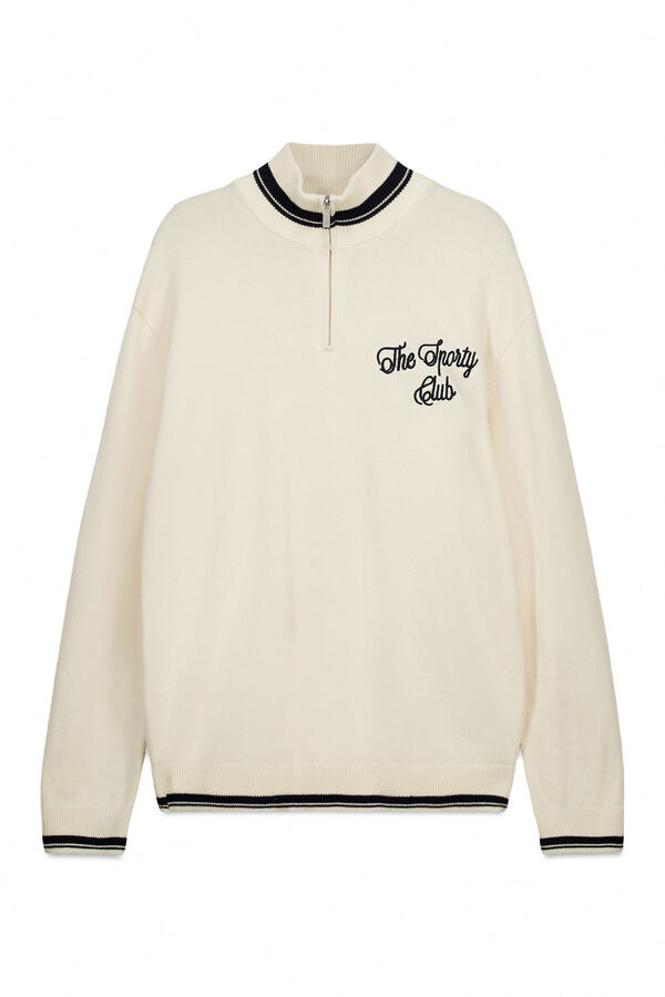 Springfield Osnovni džemper sa rajsfer&scaron;lusom Bež