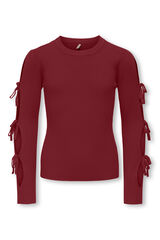 Only Girls Girl 'sleeve bows jumper rose