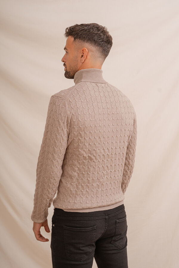 Celopman Turtleneck Knotted Sweater gris