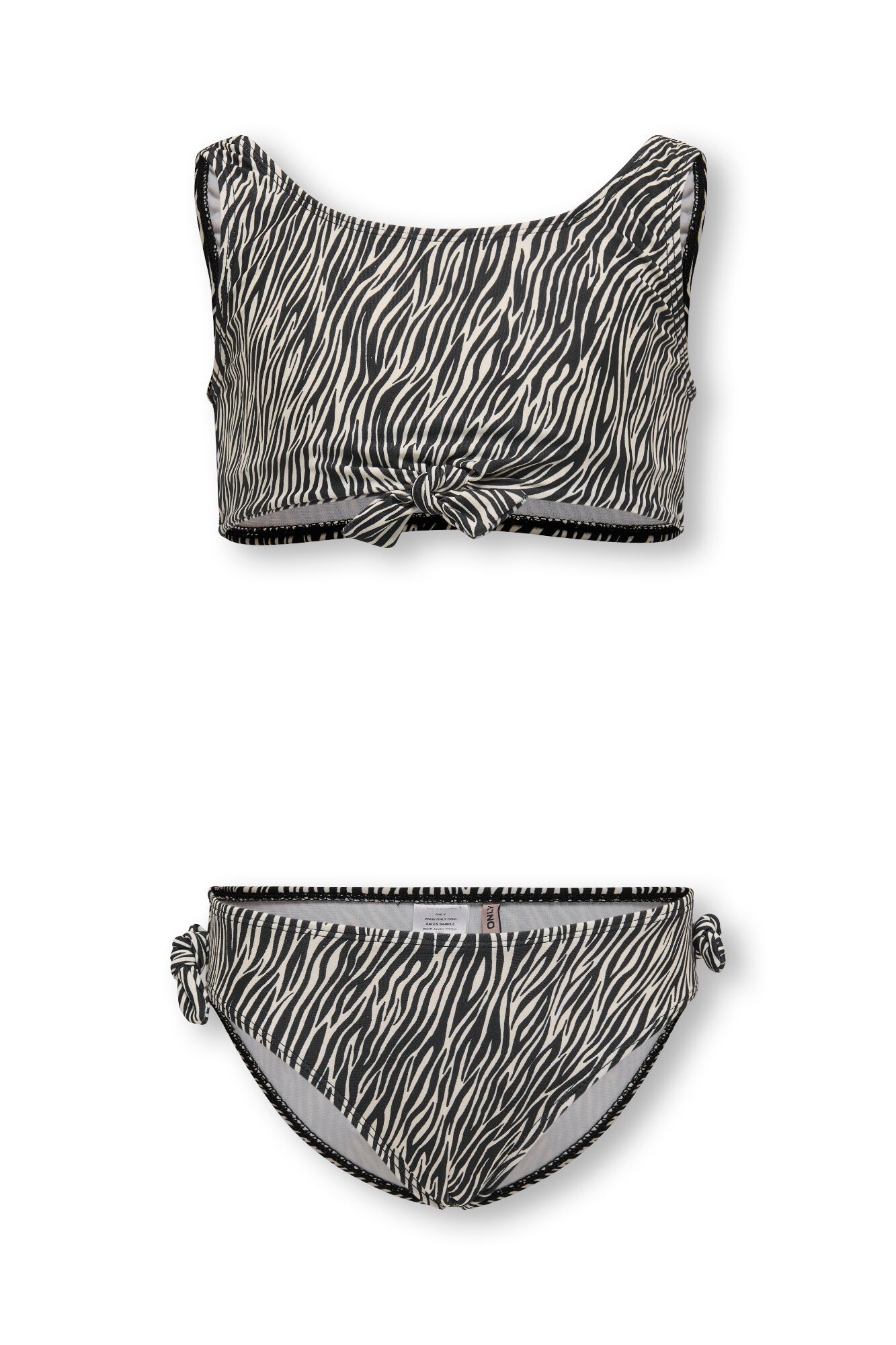 Only Girls Biqu&iacute;ni estampado zebra com n&oacute; e la&ccedil;os laterais