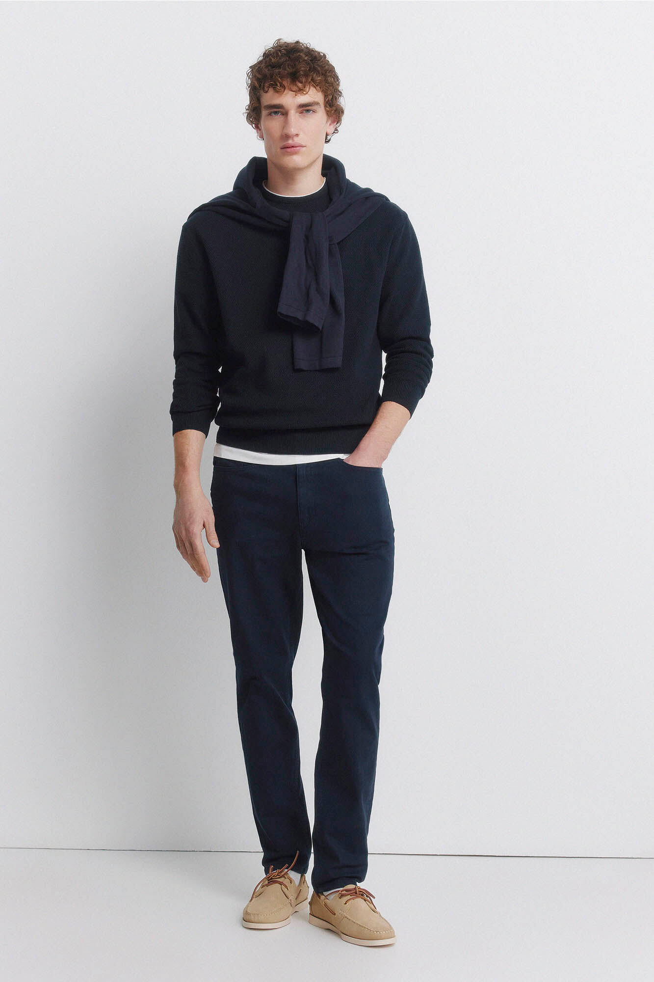 Springfield 5-pocket washed slim fit trousers