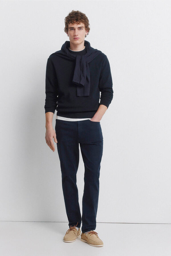 Springfield Pantalon 5 poches d&eacute;lav&eacute; slim fit bleu