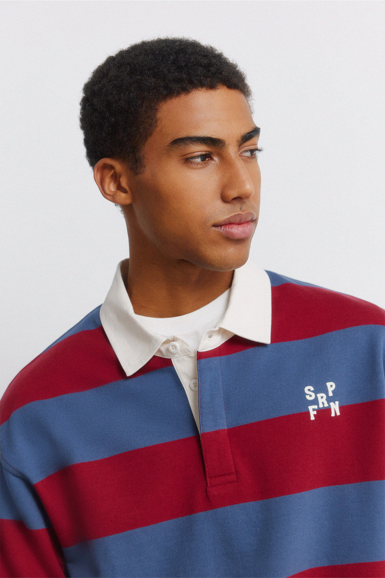 Springfield Striped long sleeve rugby polo shirt