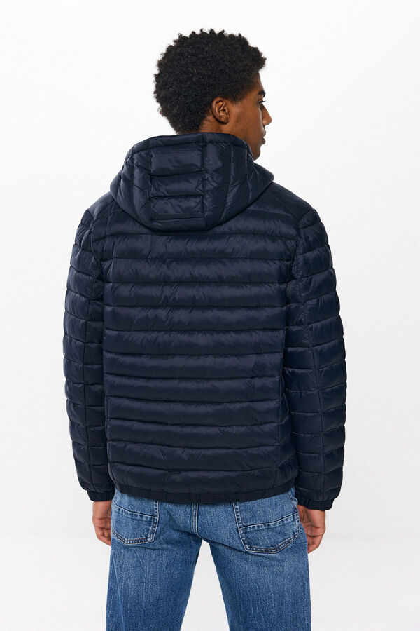 Springfield Quilted hooded jacket navy